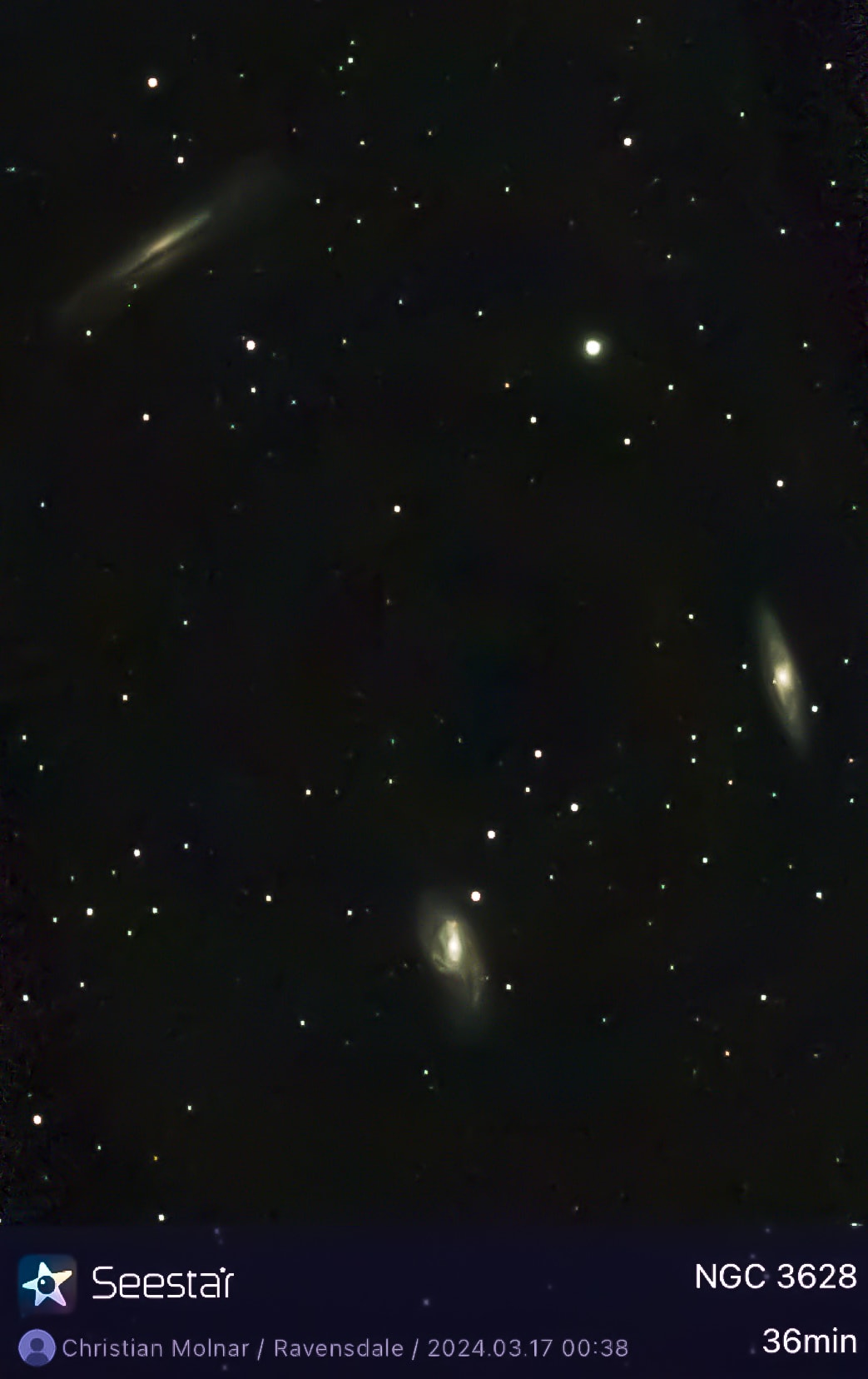 The Leo Trio (M65, M66, NGC3628) - Astrophotography by Maple Valley Observatory