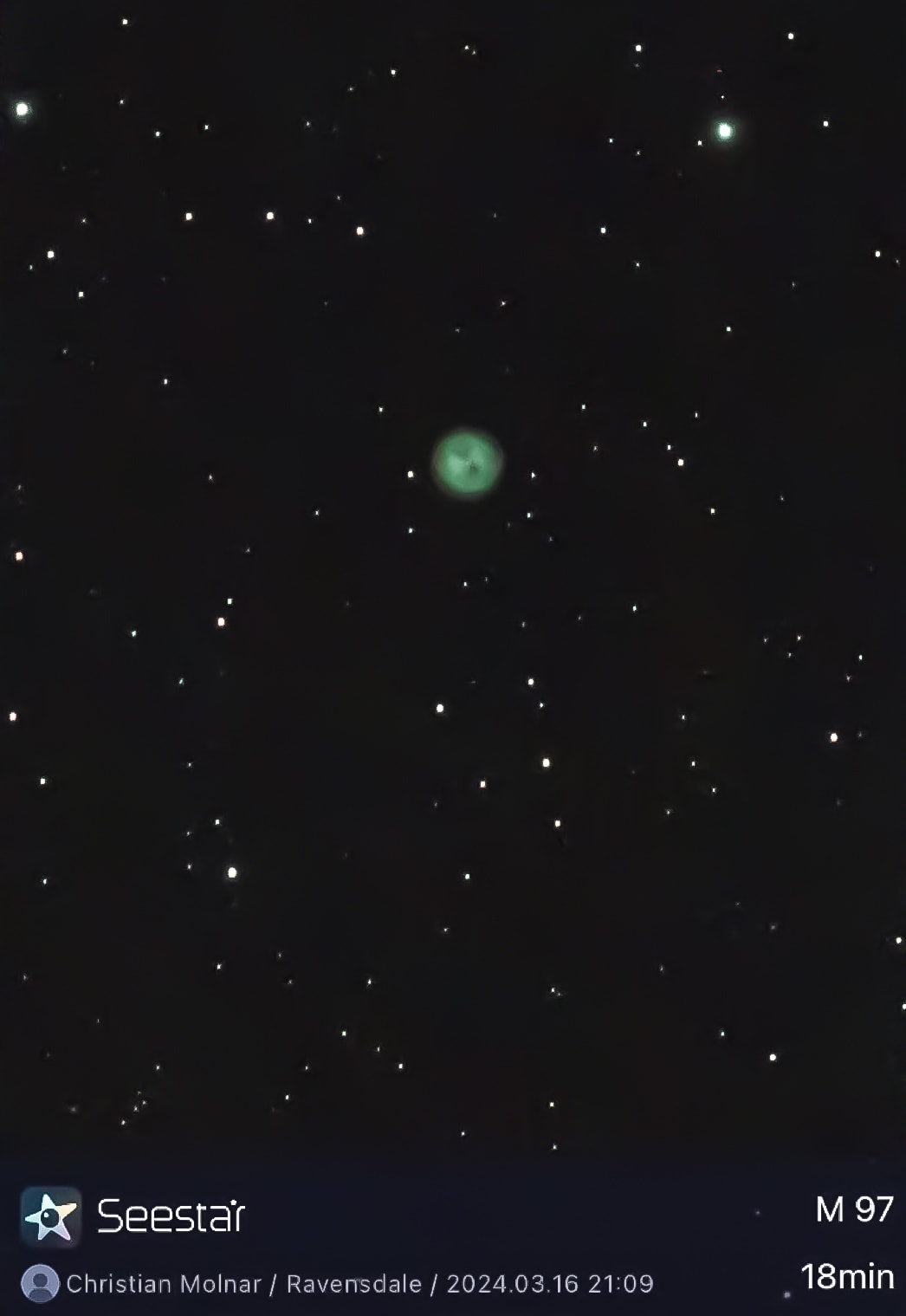 Owl Nebula (M97) - Astrophotography by Maple Valley Observatory