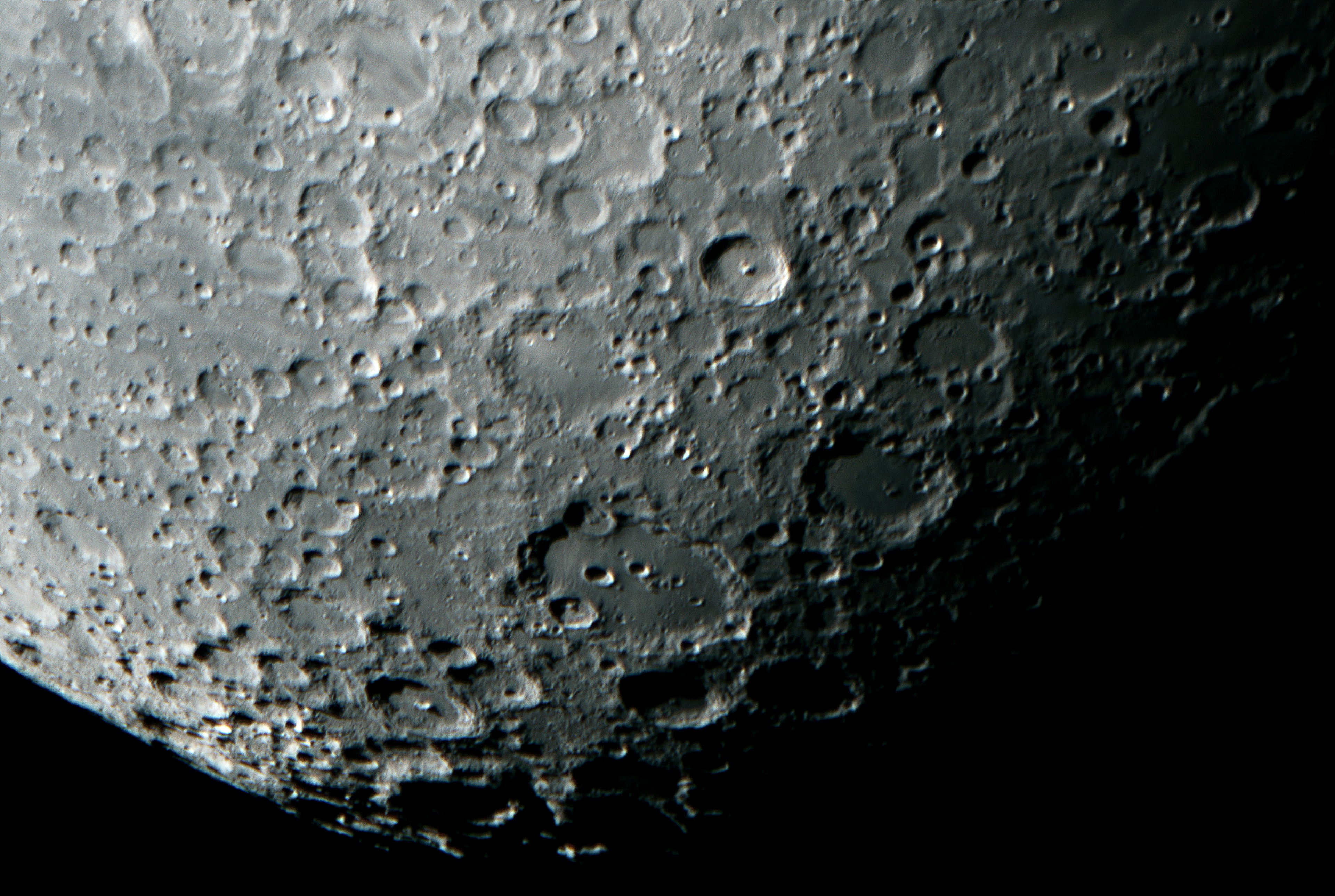 Twilight Moon Tycho Region  - Astrophotography by Maple Valley Observatory