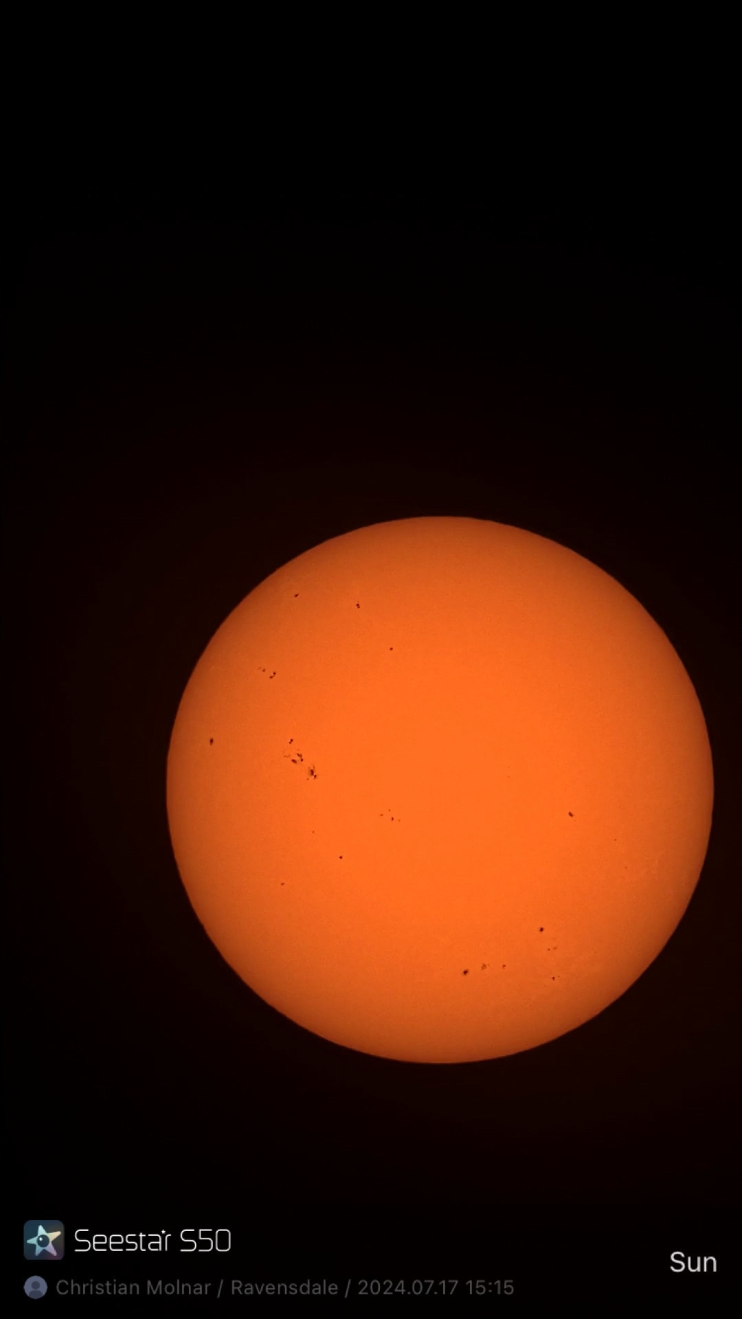 Sun  - Astrophotography by Maple Valley Observatory